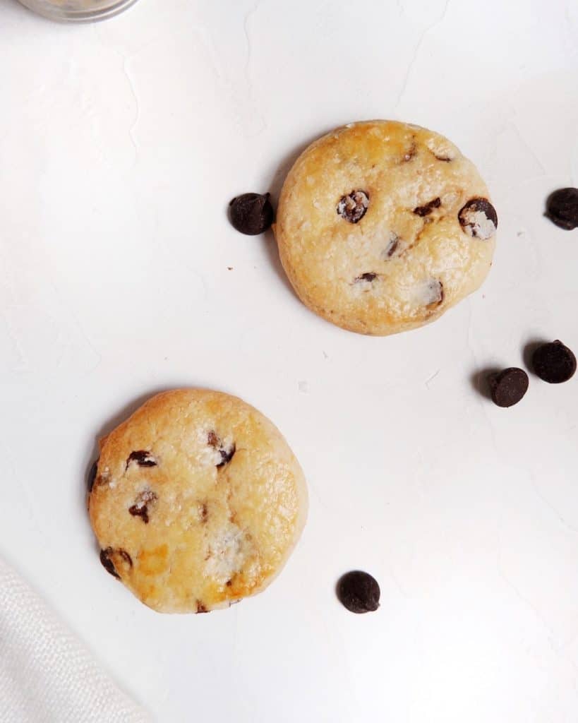 baked edible chocolate chip cookie dough