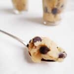 a spoonful of edible chocolate chip cookie dough