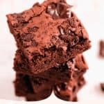 fudgy gluten free brownies in a stack