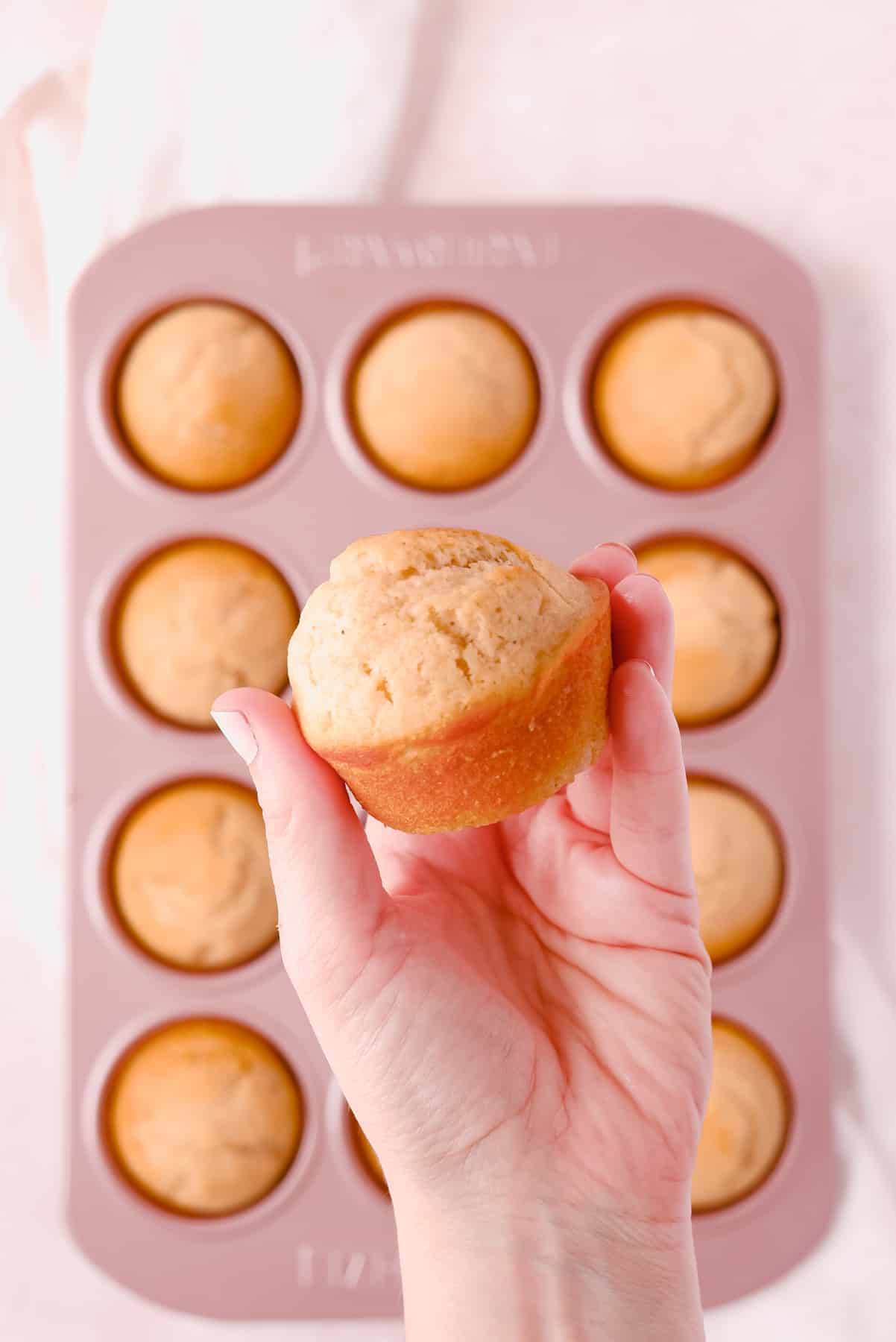 cinnamon donut muffins in a pan