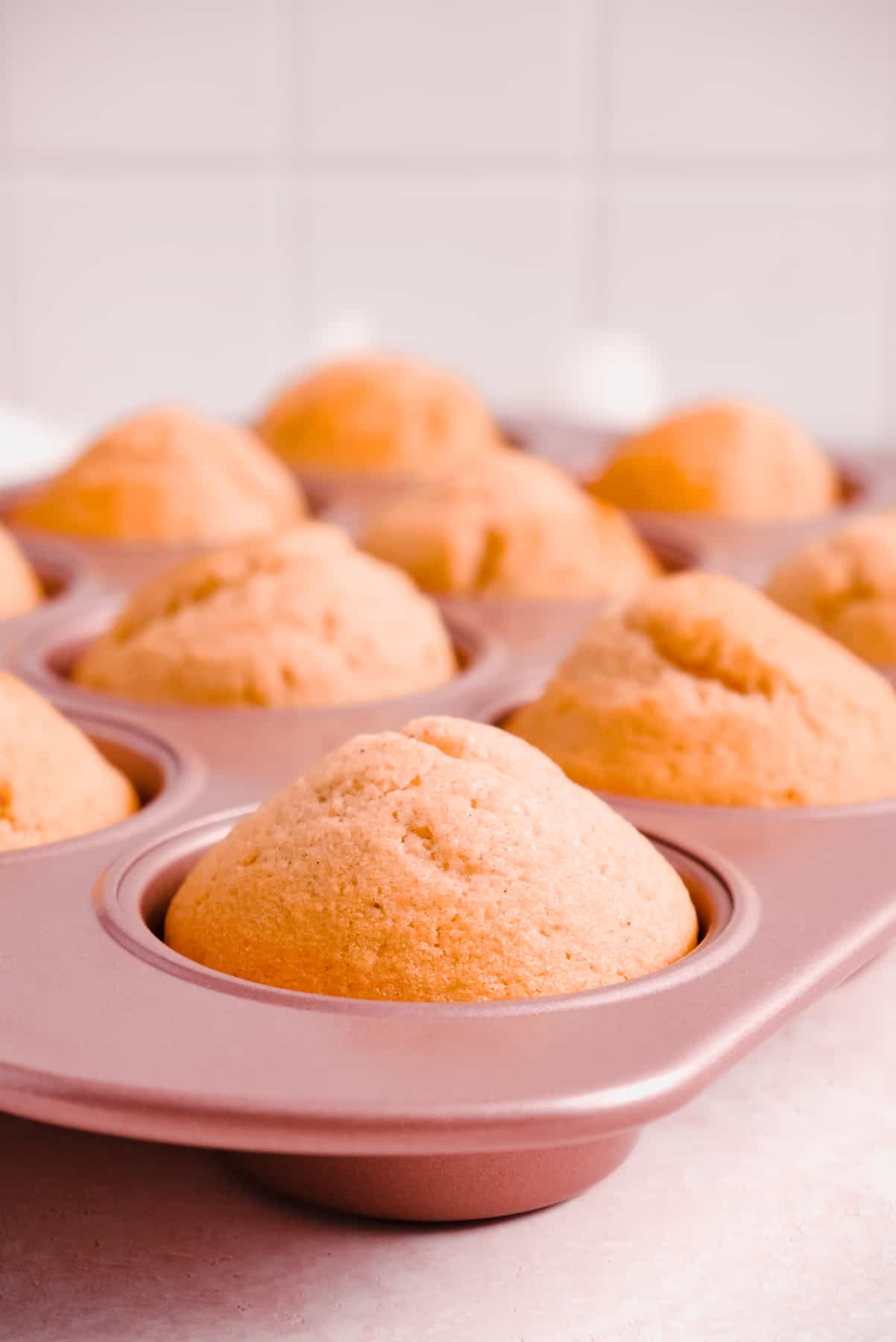 Cinnamon Donut Muffins in a pan