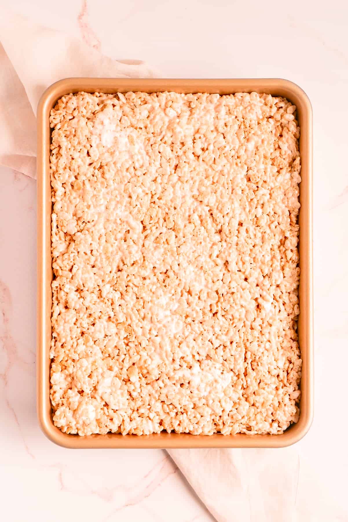 Brown Butter Rice Krispie Treats in a 9"x13" pan