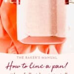How to line a pan with parchment paper pinterest pin.