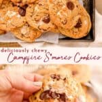 Chewy Campfire S'mores Cookies Pinterest Pin.