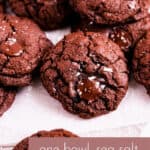 chewy salted dark chocolate chip cookies pinterest pin