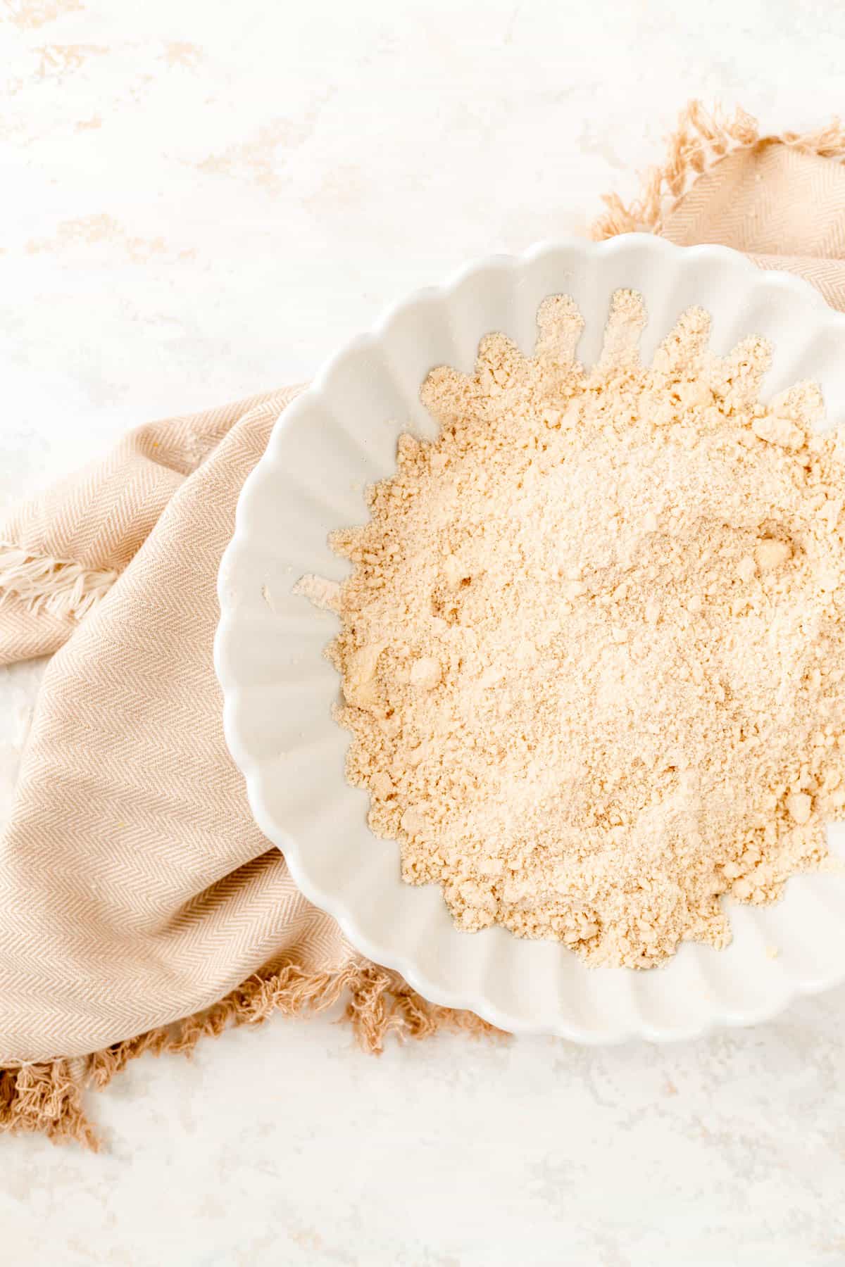 course crumbs of combined butter and dry ingredients