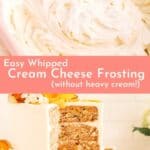 Whipped Cream Cheese Frosting Pinterest Pin.