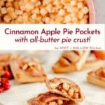 Flaky Cinnamon Streusel Apple Pie Pockets Recipe pinterest pin graphic