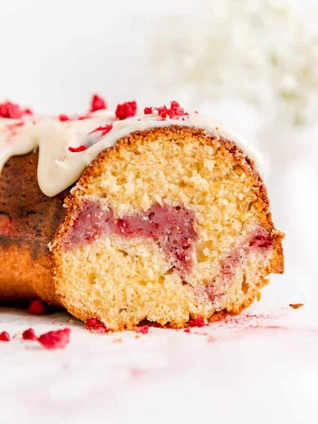 White Chocolate Raspberry Bundt Cake
