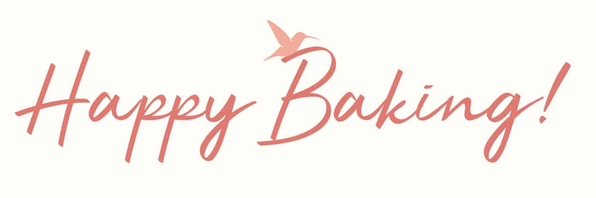 happy baking graphic font with hummingbird.