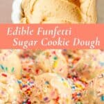 Edible sugar cookie dough pinterest graphic.