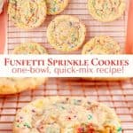 funfetti cookie recipe pin graphic.